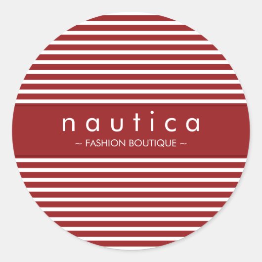 ステッカーシール: 航海の: ストライプの 1 ラウンドシール (正面)