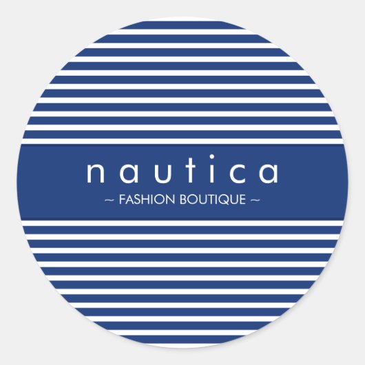 ステッカーシール: 航海の: ストライプの 4 ラウンドシール (正面)