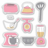 ステッカーセット  台所用品 調理  焼き物 シール (正面)