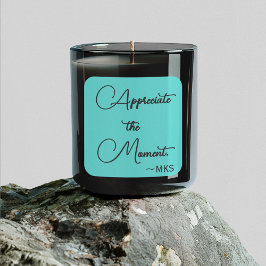 ステッカーターコイズイニシャル前向きと確認 スクエアシール