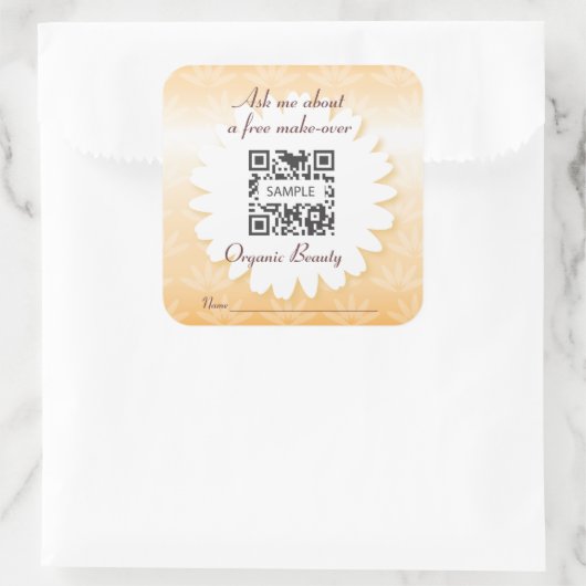 ステッカーテンプレートオーガニック美しい スクエアシール (バッグ)