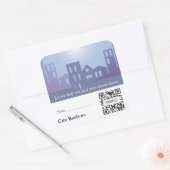 ステッカーテンプレートシティ不動産仲介業者 スクエアシール (封筒)