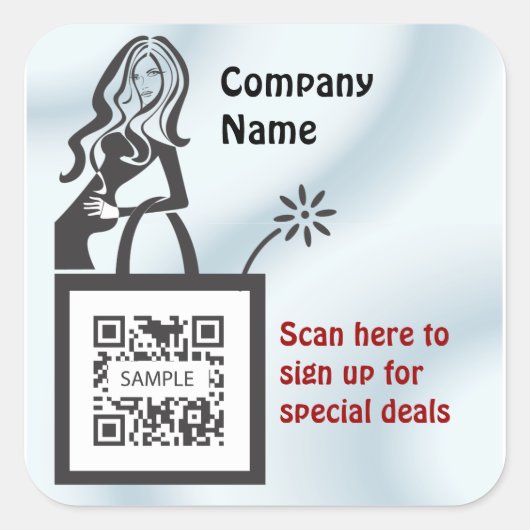 ステッカーテンプレートショップガール スクエアシール (正面)