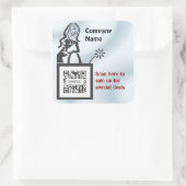 ステッカーテンプレートショップガール スクエアシール (バッグ)