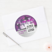 ステッカーテンプレートダンス ラウンドシール (封筒)