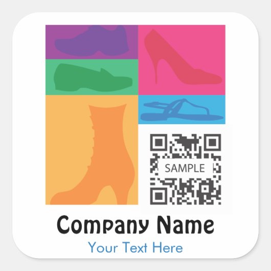 ステッカーテンプレートリテールシューズ スクエアシール (正面)