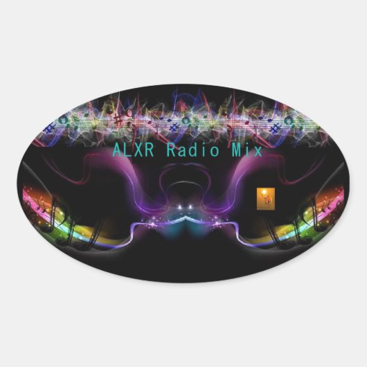 ステッカーデカールラジオロゴ 楕円形シール (正面)