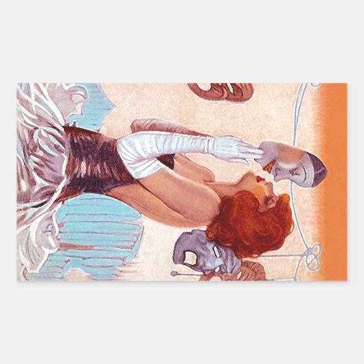 ステッカードラマライジングステージスターシアター演技アート 長方形シール (正面)