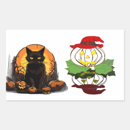 ステッカーハロウィン子供へ 長方形シール (正面)