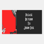 ステッカーパーソナライズされたクローゼットのスーツケース旅行ケース 長方形シール (正面)