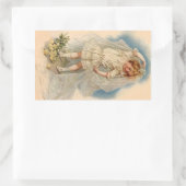 ステッカービクトリアンヴィンテージ花嫁結婚バラズガウン 長方形シール (バッグ)