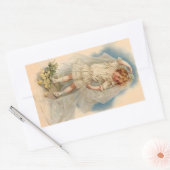 ステッカービクトリアンヴィンテージ花嫁結婚バラズガウン 長方形シール (封筒)