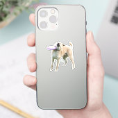 ステッカーフリスビー犬Meme シール (スマートフォン)