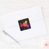 ステッカーペイントボールカラフルパーティー絵を描(ばちゃばちゃ)跳ねる スクエアシール (封筒)