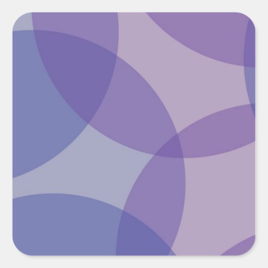 ステッカーボックス:聖なる紫の花のパターンに書く スクエアシール (正面)
