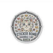 ステッカーボム落書き猫PODベクターアート - ステッカーB シール (正面)