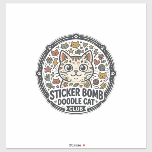ステッカーボム落書き猫PODベクターアート - ステッカーB シール (シート)