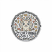 ステッカーボム落書き猫PODベクターアート - ステッカーB シール (正面)