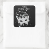 ステッカーマスクホワイトシルバーブラックパーティー スクエアシール (バッグ)