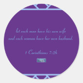 ステッカーラウンド（紫色の三角形） RFPMDesigns ©️ 2024 ラウンドシール (正面)