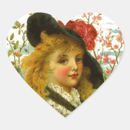 ステッカーラブルヴィンテージビクトリアンウェアファッション ハートシール (正面)