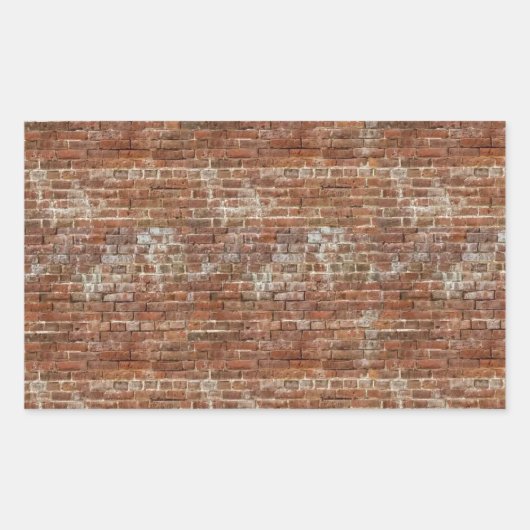 ステッカーレッドれんが壁 長方形シール (正面)