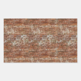 ステッカーレッドれんが壁 長方形シール