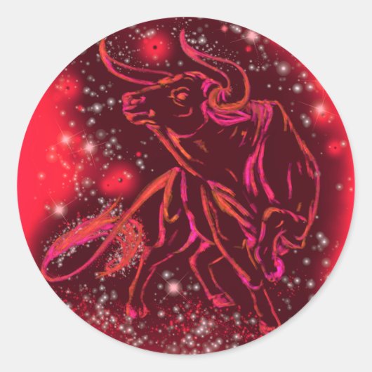 ステッカーレッドブルランニングズアットスターリーナイト ラウンドシール (正面)