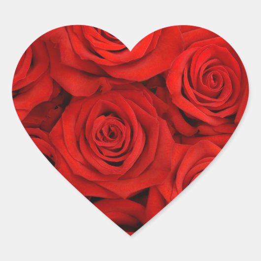 ステッカーレッド・ローズ ハートシール (正面)