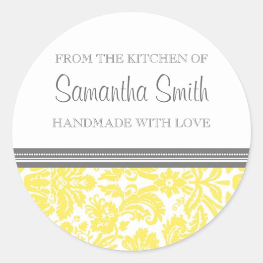 ステッカーレモンダマスクのキッチンから ラウンドシール (正面)