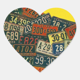 ステッカーロードトリップ旅行ライセンスプレートプレート ハートシール