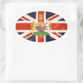 ステッカーヴィンテージの英国国旗の紋章付き外衣 楕円形シール (バッグ)