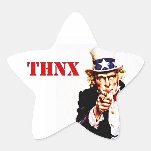 ステッカーヴィンテージアンクルSam THNX 星シール (正面)