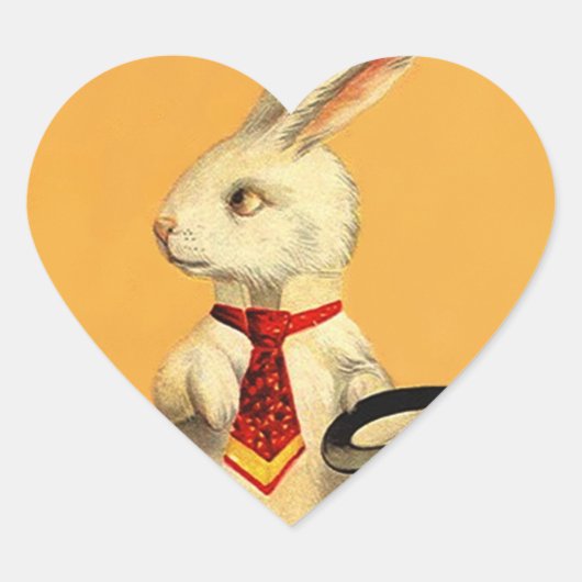 ステッカーヴィンテージアンスロハットトリックラビットヘア ハートシール (正面)