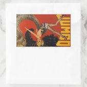 ステッカーヴィンテージジャンボエレファントサーカスショーガールアップ 長方形シール (バッグ)