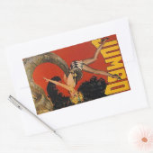 ステッカーヴィンテージジャンボエレファントサーカスショーガールアップ 長方形シール (封筒)