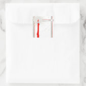 ステッカーヴィンテージデコクリスマスキャンドル入り窓 スクエアシール (バッグ)