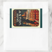 ステッカーヴィンテージトラベルホテルストックホルムスウェーデン 長方形シール (バッグ)