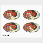 ステッカーヴィンテージトロピカルハワイアン諸島トラベル 楕円形シール (シート)