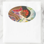 ステッカーヴィンテージトロピカルハワイアン諸島トラベル 楕円形シール (バッグ)