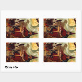 ステッカーヴィンテージハロウィーンウィッチタロットブラックキャット 長方形シール (シート)