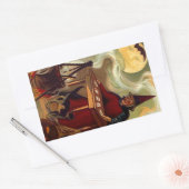 ステッカーヴィンテージハロウィーンウィッチタロットブラックキャット 長方形シール (封筒)