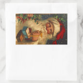 ステッカーヴィンテージフォレストクリスマスサンタウッドランド 長方形シール (バッグ)