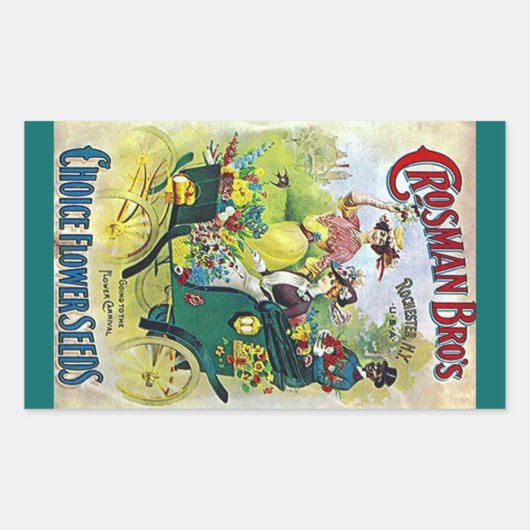 ステッカーヴィンテージフラワーガーデン広告シードの広告 長方形シール (正面)