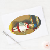 ステッカーヴィンテージホリデーベーキングパイエプロンキッチン 楕円形シール (封筒)