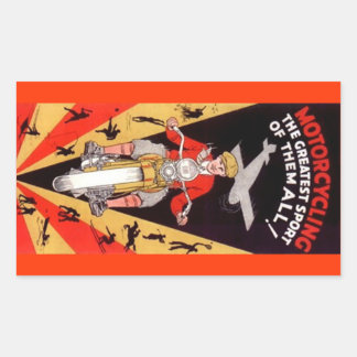 ステッカーヴィンテージモーターサイクリングプロモーションアンティークオレンジ 長方形シール