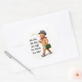 ステッカーヴィンテージリタイアHi-Ho Work Whistler ラウンドシール (封筒)