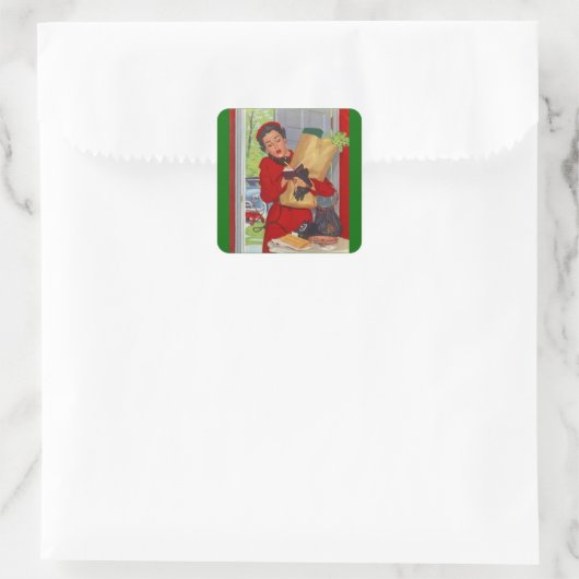 ステッカーヴィンテージレトロサバーバンハウスウィザースクエア スクエアシール (バッグ)