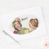 ステッカーヴィンテージレトロ近所の友人は本当に? 楕円形シール (封筒)