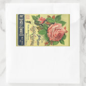 ステッカーヴィンテージ家宝バラ広告ズのカバー 長方形シール (バッグ)